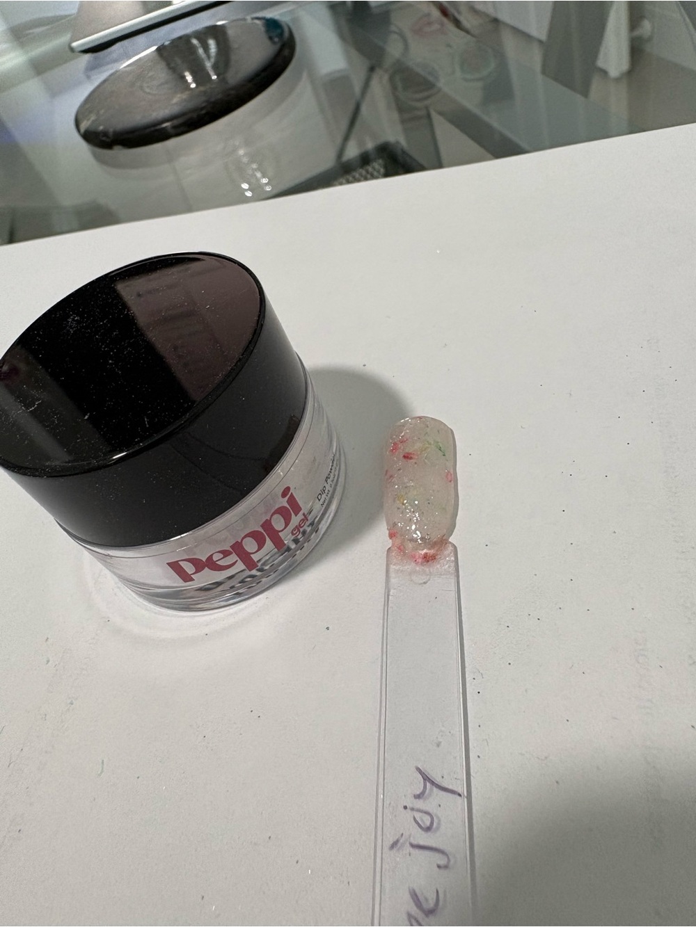 Peppi Gel Spread the Joy red &green dried flower &sliver glitter dip nail powder